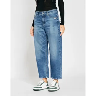 Gang 5-Pocket-Jeans "94IDA", Damen, Gr. 28, N-Gr, blau (vint used blau), Denim/Jeans, Obermaterial: 90% Baumwolle, 6% Polyester, 4% Elasthan, casual, Ballonform knöchelfrei, Jeans, cropped