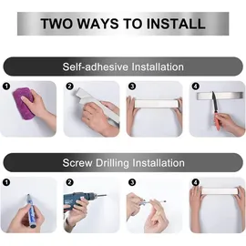 Trhillsbrad Magnetleiste Messer, 50cm Messerhalter Edelstahl Selbstklebend,