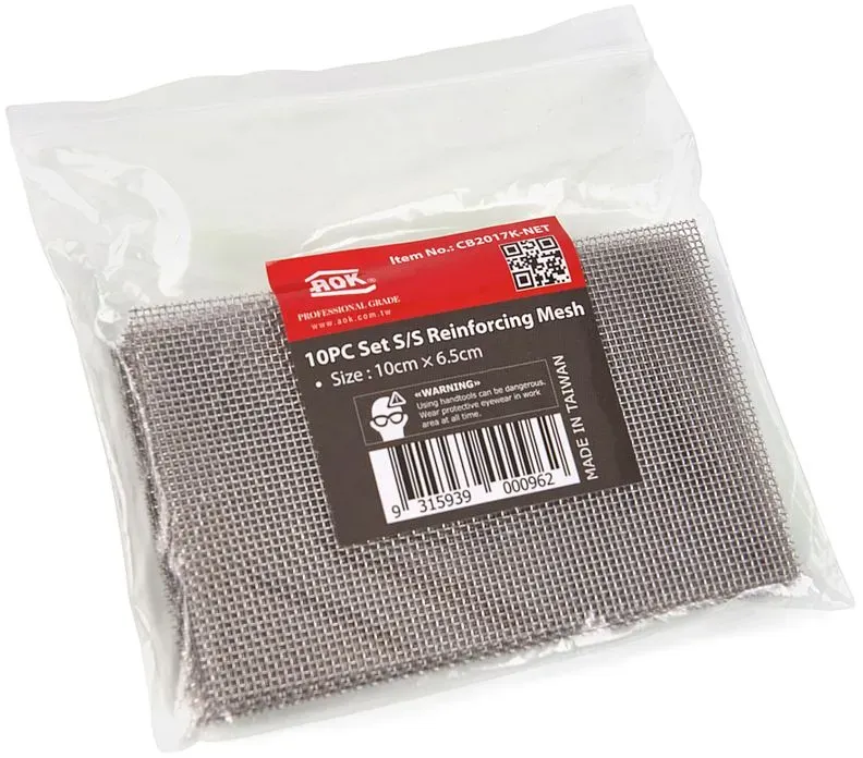 AOK-Verstärkungsgaze, geeignet zum Kunststoffschweißen, 10 Stück 10 x 6,5 cm für das AOK-Professional Kunststoff, Kunststoffschweißgerät
