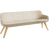 Musterring Essbank MUSTERRING "Tavia", beige (sand, eiche bianco), B:220cm H:87cm T:66cm, Sitzbänke, Essbank, Stativgestell aus Eiche bianco massiv, Breite 180, 200 oder 220 cm