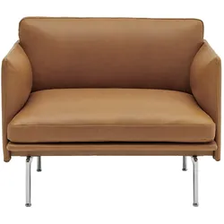 Muuto Outline Chair, refine leder cognac / polished aluminium