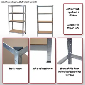 MCW Schwerlastregal MCW-D67, Werkstattregal Steckregal, 160x80x40cm, Traglast bis 320kg MVG-zertifiziert ~ schwarz