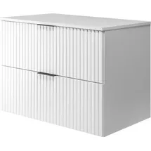 Rodan | Waschbeckunterschrank 80cm | Weiß matt | B/H/T 80/57/46cm | Weiß Tischplatte | Badezimmerschränke, Badmöbel, Waschbecken Unterschränke - Weiß