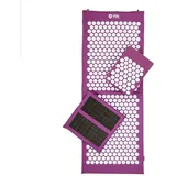 Bodhi VITAL Akupressur Deluxe-Set XL Matte, Kissen, Fußmatte Spiky | Tasche | Selbstmassage für zu Hause | Fakirmatte gegen Nacken & Rückenschmerzen | aubergine