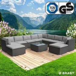 XXL Polyrattan Garten Lounge FREEDOM schwarz