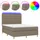 vidaXL Boxspringbett mit Matratze & LED Taupe 140x200 cm Stoff