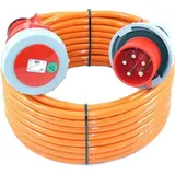 CEE Verlängerung wasserdicht H07BQ 5G2,5 32A MAX 20A Belastung! IP67 5-50m, Größe:5G2.5/ 30m - Rot