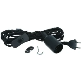 Parus by Venso E27 Lampenfassung Helix 4m Textilkabel Schwarz