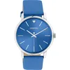 Quarzuhr OOZOO, blau, Armbanduhren, Damen, Armbanduhr, Damenuhr, Lederarmband