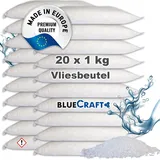 Bluecraft - 20x 1 kg Luft-Entfeuchter Granulat im Vliesbeutel Nachfüllpack Raumentfeuchter ohne Strom Feuchtigkeitskiller (20x 1kg)