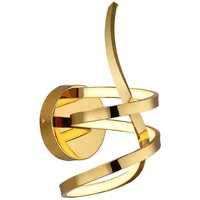 GLOBO Wandlampe gold LED Wandleuchte Flurleuchte Wohnzimmerlampe gedreht, Metall