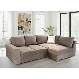 luma-home Eckcouch Mikrofaser 3-Sitzer Hellbraun