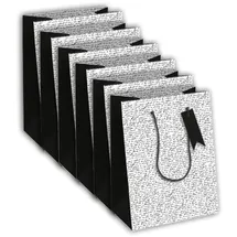 eurowrap Clairefontaine 32493-3Cpack - Packung 6 Geschenktasche - Tüte Excellia, Format M (21,5x10,2x25,3 cm), 210g, geeignet für Geschenke, Baudelaire Schwarz und Weiß mit Handschrift, 1 Pack