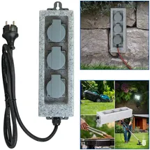 Unitec Gartensteckdose IP44 Grau 3 St.