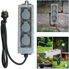 Unitec Gartensteckdose IP44 Grau 3 St.