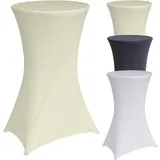 Baumarktplus Stehtischhusse 60 cm Farbe nach Auswahl Husse Partytisch Bistrotisch Stretch Decke beige