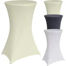 Baumarktplus Stehtischhusse 60 cm Farbe nach Auswahl Husse Partytisch Bistrotisch Stretch Decke beige