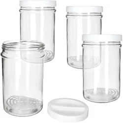 4x ORTES Vorratsglas 5L Glas mit Kunststoffdeckel Gitter Aufbewahren Einlegen