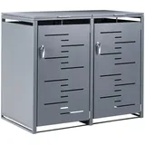 Doppel-mülltonnenbox 480 L Perissa Metall Dunkelgrau