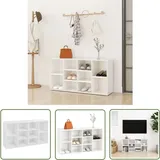 vidaXL Schuhbank Hochglanz-Weiß 103x30x54,5 cm Holzwerkstoff