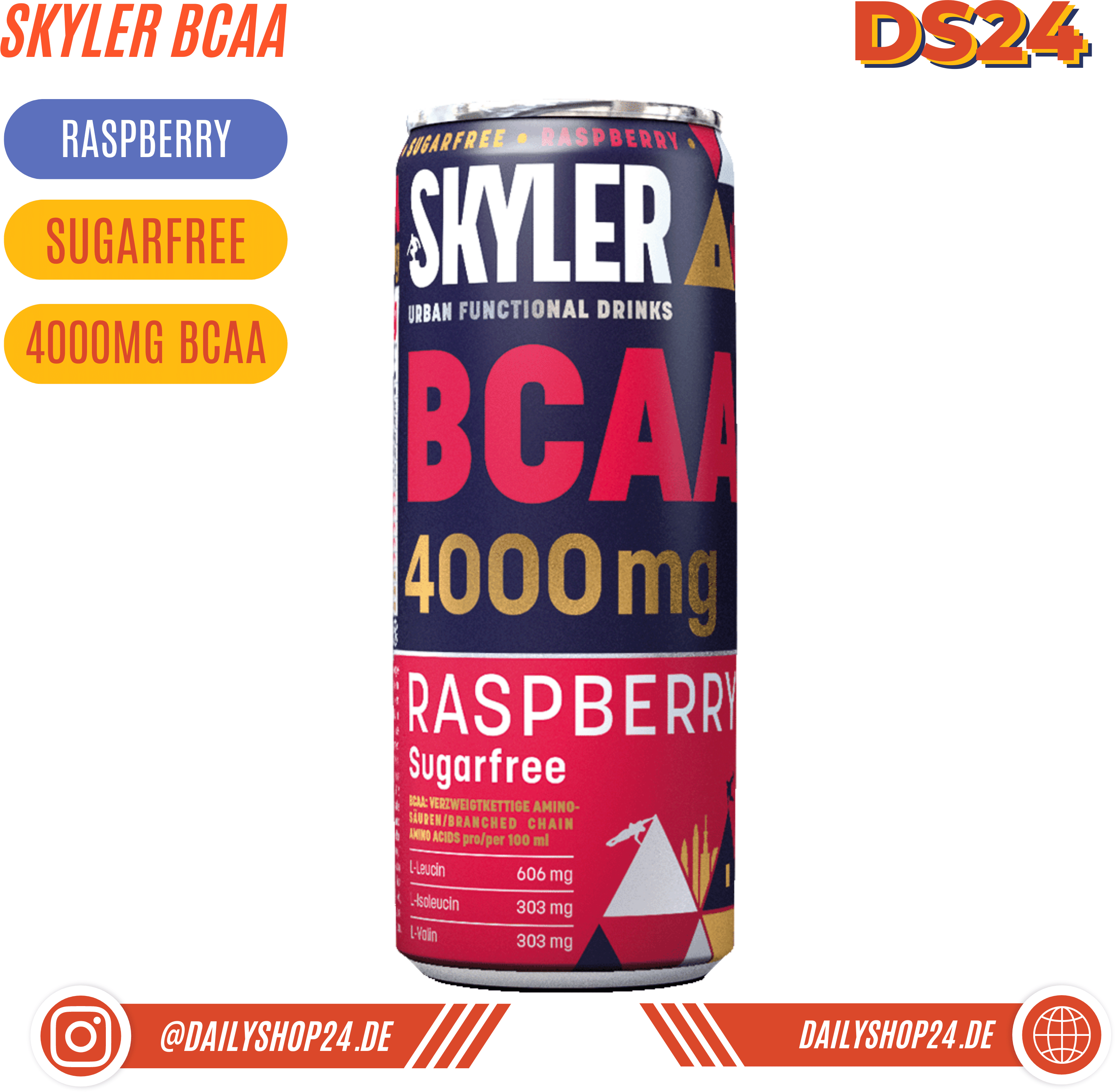 SKYLER BCAA Drink 330ml (zzgl. Pfand) - 1 Dosen / Raspberry