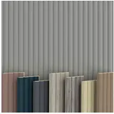 Hexim Wanddekoobjekt Wave De Luxe Sandgrey (Wave Lamellen 2,75m MDF Lamellenwand Wandpaneele Lamellenverkleidung Wandverkleidung Akusiktpaneele Holzpaneele Natur Holz (1 Paneel, Wave De Luxe Sandgrey) grau