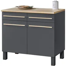BASIC by Balculina Unterschrank Bilberry 100 x 90 x 60 cm Grau