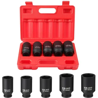 Faankiton 5TLG Schlagschrauber Nüsse Set 1/2 Zoll Antrieb Stecknuss CR-MO