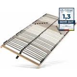Lattenrost 100x200, 7 Zonen, 42 punktelastische Federholzleisten, Lattenrahmen aus Buchenholz, Hergestellt in Deutschland, Traglast 150kg