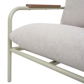 Mendler HWC-O11 Loungesessel hellgrün/beige