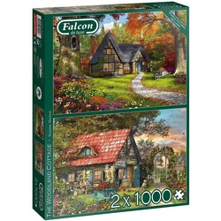 Jumbo 11294 - The Woodland Cottage, Puzzle, 2 x 1000 Teile (1000 Teile)