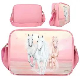 DEPESCHE Miss Melody Sundown - Umhängetasche in Rosa mit goldenen Applikationen, Tasche mit Reißverschluss und längenverstellbarem Tragegurt