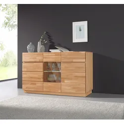 Sideboard HOME AFFAIRE "Laima", braun (eiche teilmassiv), Sideboards, Kommode, Breite 140 cm, teilmassiv, FSC-zertifiziert