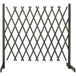vidaXL Garten-Rankzaun Grau 180x100 cm Massivholz Tanne
