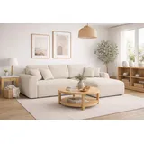 kaiser möbel Ecksofa Chenille mit Schlaffunktion 2-Sitzer Beige