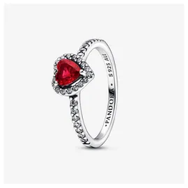 Pandora Sparkling Red Elevated Heart Ring 198421C02-50