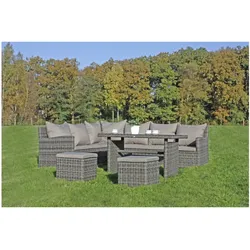 Garten Lounge Eckgruppe Sitzgruppe Sofa + Tisch + Hocker Terrasse Rattan Optik