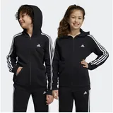 Adidas Essentials 3-Streifen Fleece Kapuzenjacke Black / White 140