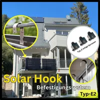 Befestigung Modulhalterung für Solarmodule/Balkonkraftwerk Solar Hook Typ-E2 Set