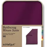 schlafgut Woven Satin Bettwäsche Bettbezug einzeln, 135x200 - 140x200 cm | purple-deep - lila