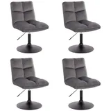 Home Deluxe Pokerstuhl Samt hellgrau 4er Set