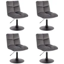 Home Deluxe Pokerstuhl Samt hellgrau 4er Set