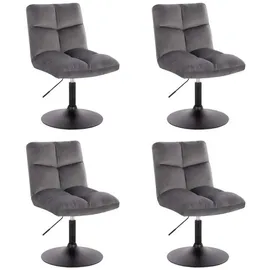 Home Deluxe Pokerstuhl Samt hellgrau 4er Set