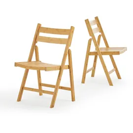 [en.casa] Klappstuhl Gran Bambus braun 2er Set