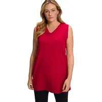 Ulla Popken Longtop V-Ausschnitt Rot 54/56