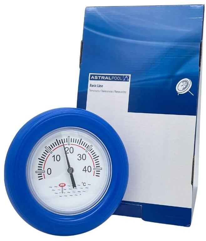 Schwimmbad und Teich Thermometer "de Luxe" Ø 18 cm blau