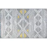 Beliani Teppich Grau 160 x 230 cm geometrisches Muster Kurzflor KARGI