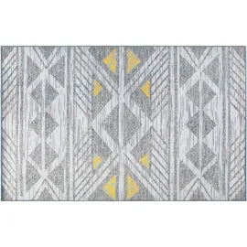 Beliani Teppich Grau 160 x 230 cm geometrisches Muster Kurzflor KARGI