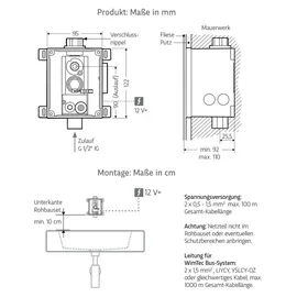 WimTec Rohbauset Typ 121803 W5 Unterputz Einheit für Sanitärinstallationen, 1 Stk. - Weiß