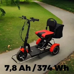 RollVita - Faltbares Elektromobil für Senioren rot mit 7,8 Ah